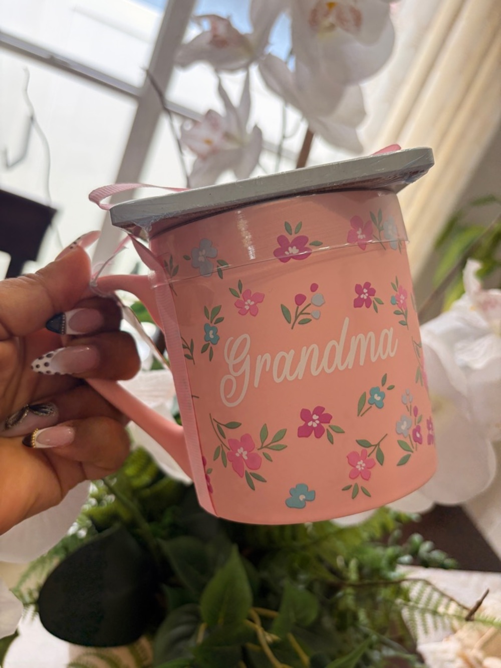 Grandma Floral Pink Mug with ceramic coaster -20oz - Picture 4 of 6